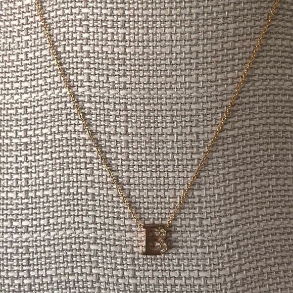 NWT Stainless Steel Gold Tone Initial Pendant Necklace B - Picture 2 of 6